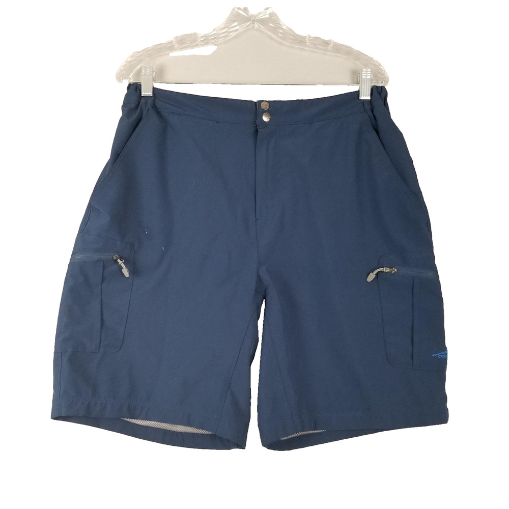 Reel Life Shorts Mens Large Stretch Cargo Outdoor Zip Pocket Polyester Blend‎